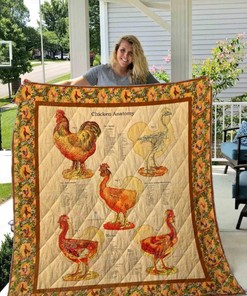 Pattern Chicken Anatomy Quilt Blanket Bedding Set