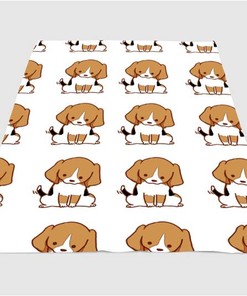 Pattern Dog Sherpa Fleece Blanket Gifts for Family, for Couple