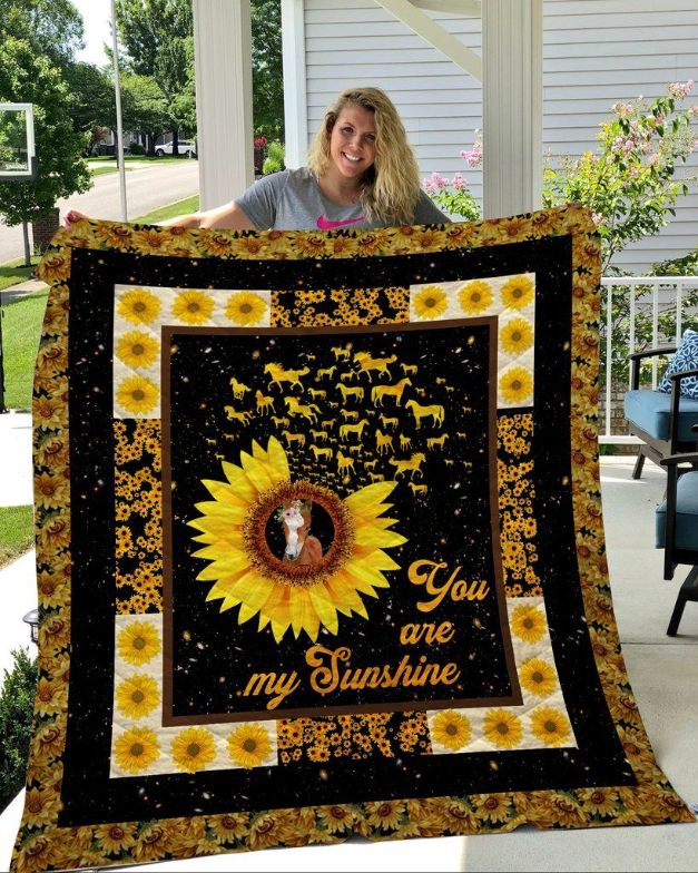 Pattern Horse Sunflower You Are My Sunshine Quilt Blanket Bedding Set