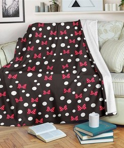 Pattern Minnie Mouse Bow Disney Sherpa Blanket Fleece Blanket Funny Gifts