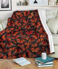 Pattern Monarch Butterfly Butterfly Lover Sherpa Fleece Blanket Gifts for Family, for Couple