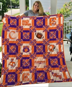 Pattern Ncaa Clemson Tigers Collected Combined Quilt Blanket Bedding Set