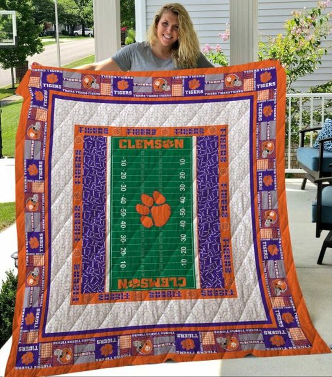 Pattern Ncaa Clemson Tigers Love Quilt Blanket Bedding Set