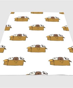 Pattern We Bare Bears Sherpa Fleece Blanket Gifts for Family, for Couple