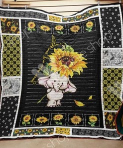 Pattern You Are My Sunshine Sunflower Elephant Quilt Blanket Bedding Set