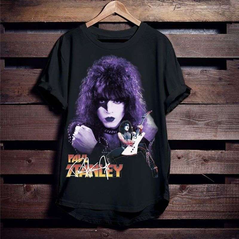 Paul Stanley Rock Band Kiss Amazing Design For Fans Music Lovers Black T-Shirt
