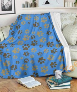 Paw Prints Sherpa Fleece Blanket Gifts for Family, for Couple