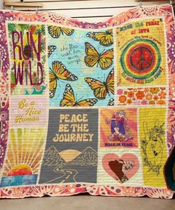 Peace Be The Journey Hippie Quilt Blanket Bedding Set