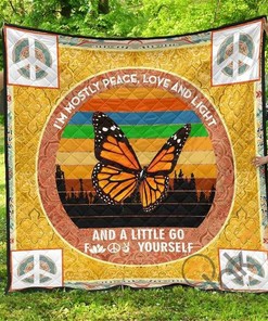 Peaceful Butterfly Quilt Blanket Bedding Set with 2 Pillowcases
