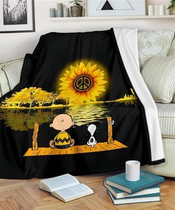 Peaceful Charlie Brown And Snoopy Sherpa Fleece Blanket Gifts for Family, for Couple