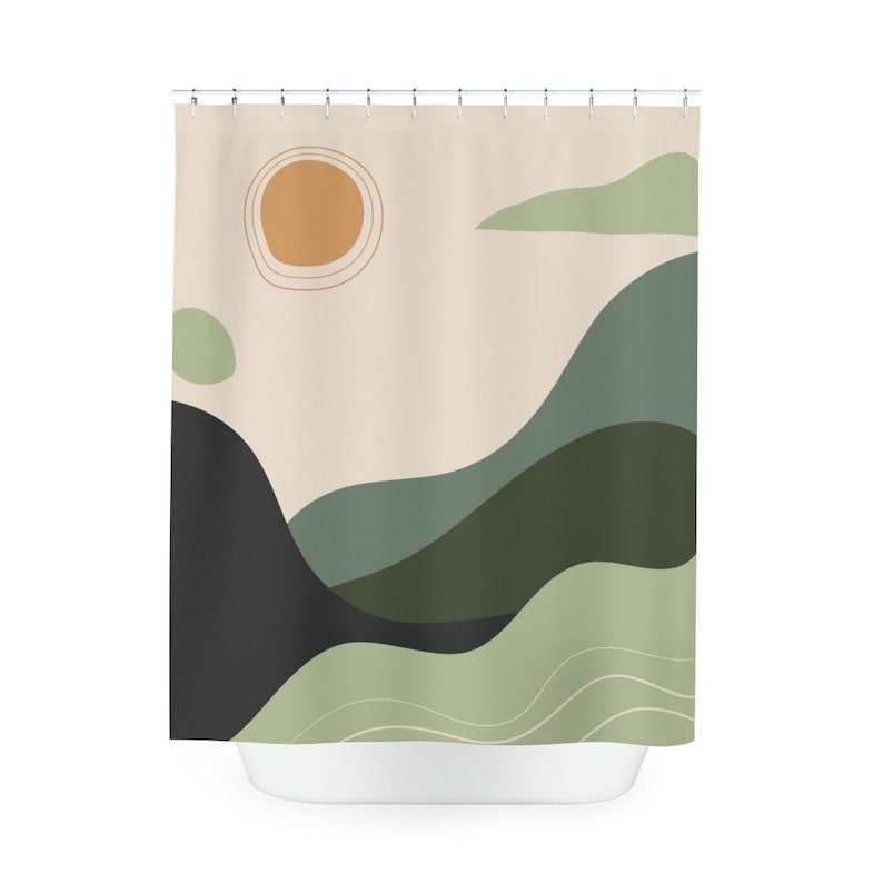 Peaceful Meditation Apartment Bathroom Curtain - Shower Curtain - Image 4