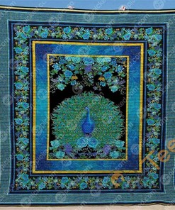 Peacock And Flowers Quilt Blanket Bedding Set