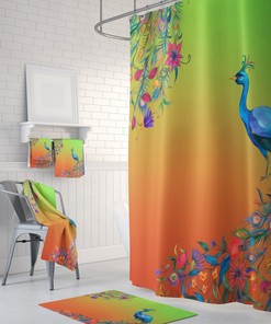 Peacock Shower Curtain For Bathroom Decor