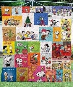 Peanuts Christmas 3D Quilt Blanket Bedding Set