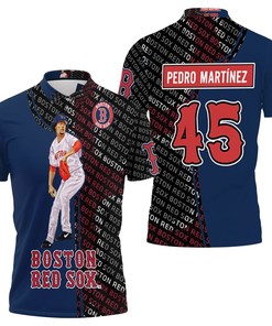 Pedro Martinez 45 Boston Red Sox 3D All Over Print Polo Shirt