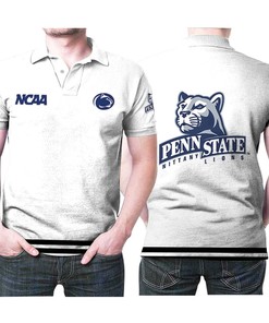 Penn State Nittany Lions Ncaa Classic White With Mascot Logo 3D All Over Print Polo Shirt