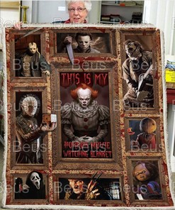 Pennywise Horror This Is My Horror Movie Watching Blanket Halloween Decor Bedroom Fleece Blanket