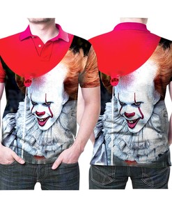 Pennywise It Smiling Dancing Cloud Halloween Horror Movie Printed 3D All Over Print Polo Shirt