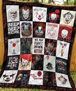 Pennywise Movies Quilt Blanket Bedding Set Print Horror Movie Movie Lovers Gifts Blanket