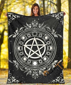 Pentacle Wicca Sherpa Fleece Blanket Gifts for Family, for Couple