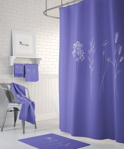 Peri Floral Shower Curtain, Bath Mat, Towel Options