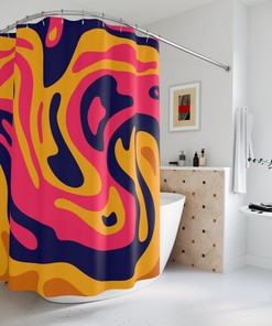 Personalize Your Bathroom Decor With Our Colorful Hippie Abstract Art Shower Curtain