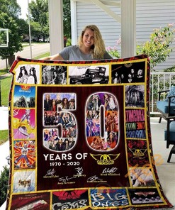 Personalized 50 Years Of Aerosmith Quilt Blanket Bedding Set with 2 Pillowcases