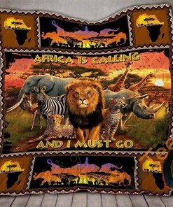 Personalized African Safari Themed Quilt Blanket And Bedding Set with 2 Pillowcases