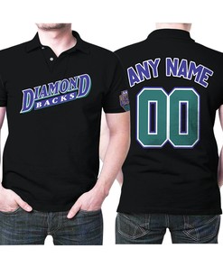 Personalized Any Name 00 Arizona Diamondbacks Alternative Black Jersey Inspired Style 3D All Over Print Polo Shirt