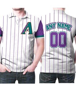 Personalized Any Name Arizona Diamondbacks 00 2020 Mlb White Purple Stripe Jersey Inspired Style 3D All Over Print Polo Shirt