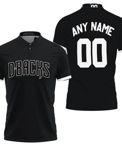 Personalized Any Name Arizona Diamondbacks Black Jersey Inspired Style 3D All Over Print Polo Shirt