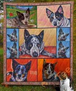 Personalized Australian Cattle Dog Quilt Blanket Bedding Set with 2 Pillowcases