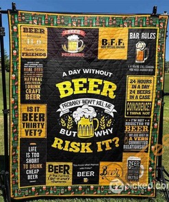 Personalized Beer and Friends Quilt Blanket Bedding Set