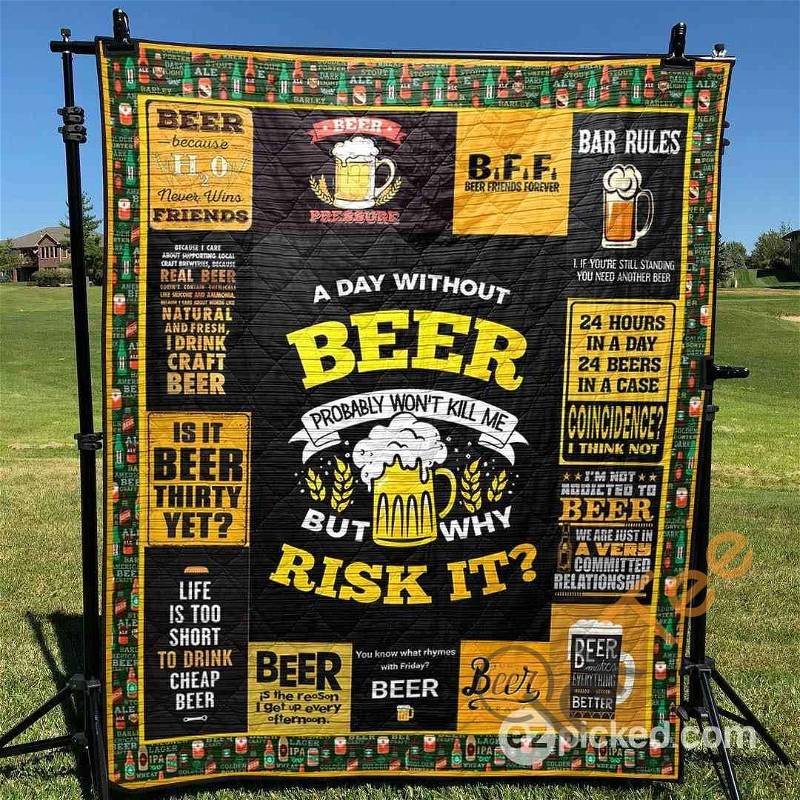 Personalized Beer and Friends Quilt Blanket Bedding Set