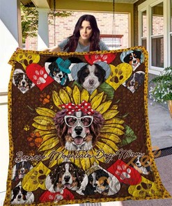 Personalized Bernese Mountain Dog Quilt Blanket Bedding Set