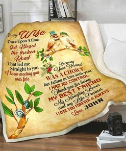 Personalized Bird Falling In Love With You Fleece Blanket For Wife From Husband Birthday
