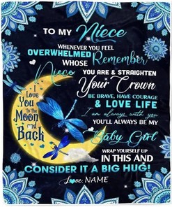 Personalized Blanket To My Niece Blanket From Aunt Auntie Dragonfly Whenever You Feel Overwhelmed Remember Whose Niece