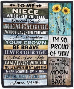 Personalized Blanket To My Niece Blanket From Aunt Auntie Uncle Wood Whenever You Feel Overwhelmed Remember Whose Niece