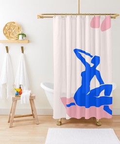 Personalized Boho Modern Abstract Shower Curtain - Moon Nature Eco-Friendly Waterproof For Abstract Bathroom Decor