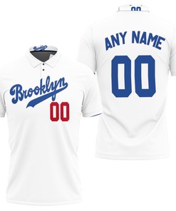 Personalized Brooklyn Dodgers Any Name 00 2020 Mlb Team White Jersey Inspired Style 3D All Over Print Polo Shirt