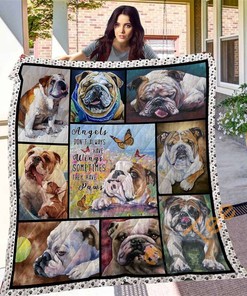 Personalized Bulldog Quilt Blanket Bedding Set with 2 Pillowcases