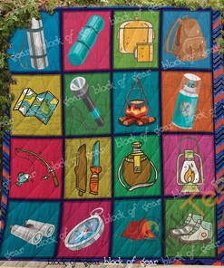 Personalized Camping For Life Quilt And Pillowcase Bedding Set