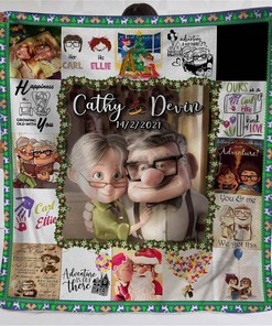 Personalized Carl And Ellie Couple Custom Disney Up Movie Bedding Decor Sherpa Blanket Fleece Blanket Funny Gifts