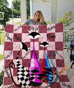 Personalized Cat Lover Quilt Blanket Bedding Set