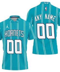 Personalized Charlotte Hornets Any Name 00 2020 Nba Aqua Team Jersey Inspired Style 3D All Over Print Polo Shirt