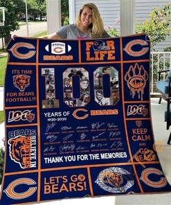 Personalized Chicago Bears Quilt Blanket Bedding Set with 2 Pillowcases