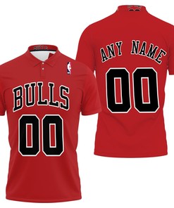 Personalized Chicago Bulls Any Name 00 2021 Red Team Jersey Inspired Style 3D All Over Print Polo Shirt