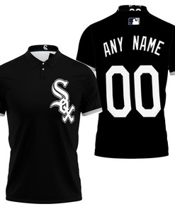 Personalized Chicago White Sox 00 Any Name 2019 Team Black Jersey Inspired Style 3D All Over Print Polo Shirt