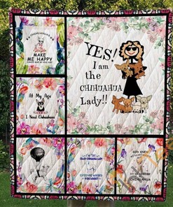 Personalized Chihuahua Lady Quilt Blanket Bedding Set
