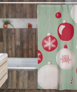 Personalized Christmas Shower Curtain With Faux Textured Design, Perfect Christmas Gift For Your Home And Bathroom